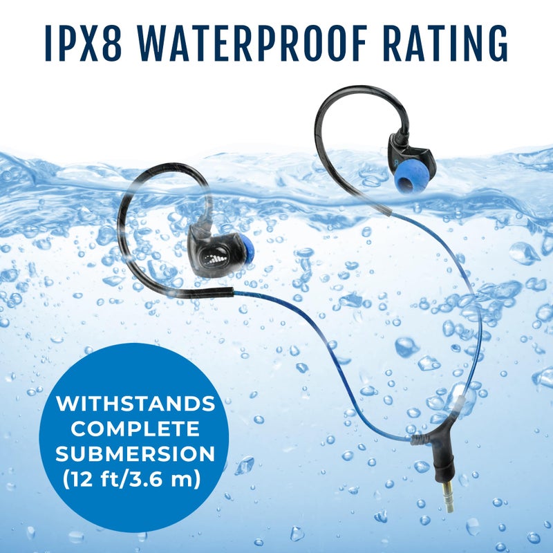 H2O Audio Surge SX10 Waterproof IPX8 Headphones â€“(Short Cord Design), in-Ear Noise Cancelling Earbuds for Swimming, Running, Sports â€“ Lightweight, Secure Fit, Dynamic Bass, Memory Foam Tips - Image 3